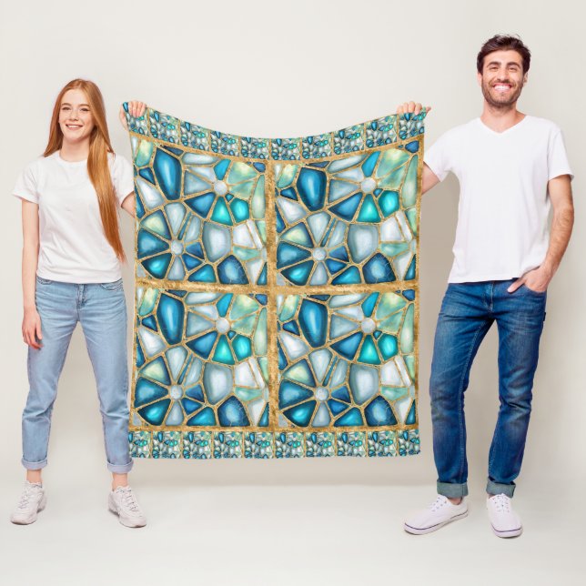 Aquarell- und Goldzellen - Fleece der Ozeane (Beispiel)