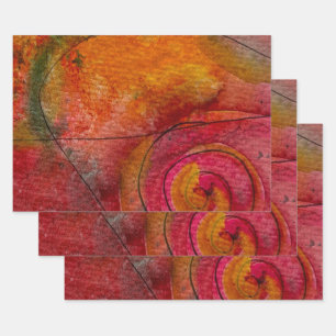 Aquarell und Hübsche Farbmuster Art Abstrakt Geschenkpapier Set