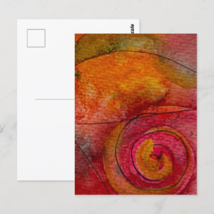 Aquarell und Hübsche Farbmuster Art Abstrakt Postkarte