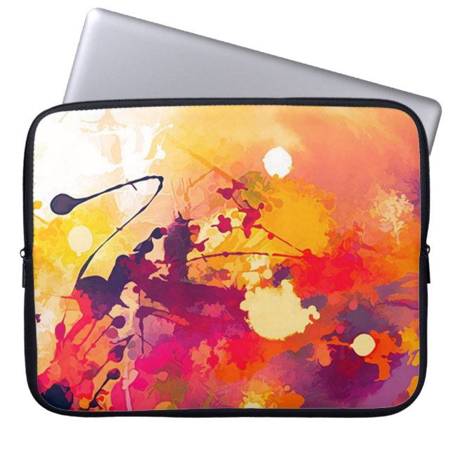 Aquarell und Paint-Spritzer Laptopschutzhülle (Vorderseite)