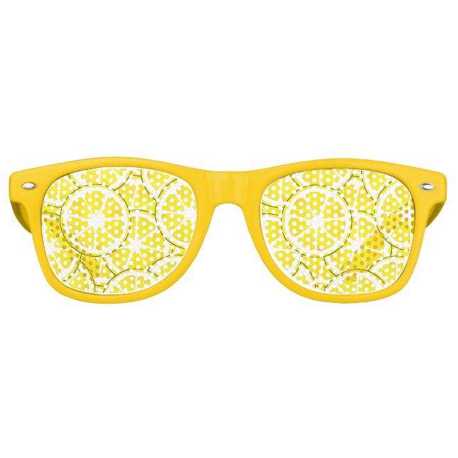 Aquarell und Pen Lemon Scheiben Partybrille (Vorderseite)