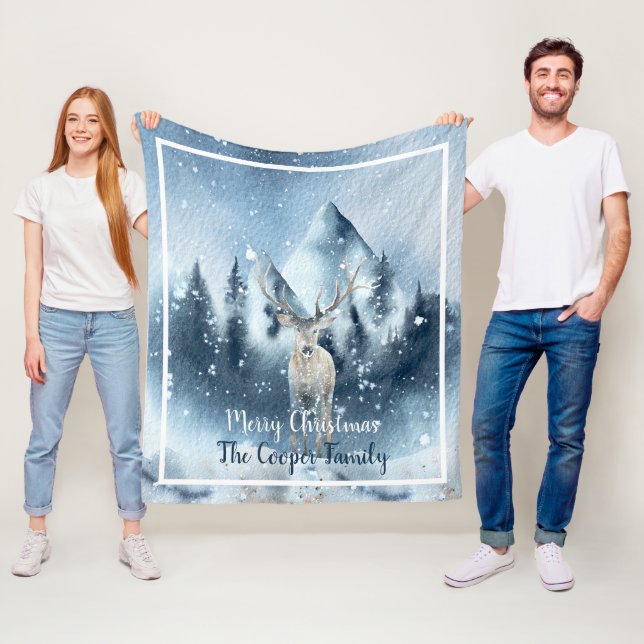 Aquarell und Schnee - Fleece bl (Beispiel)