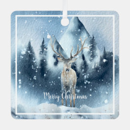 Aquarell und Schnee - individueller Urlaub Ornament Aus Metall