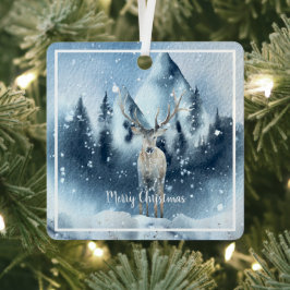 Aquarell und Schnee - individueller Urlaub Ornament Aus Metall