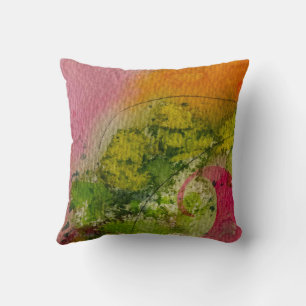 Aquarell und Tinte Abstrakte beeindruckende Kunst Kissen