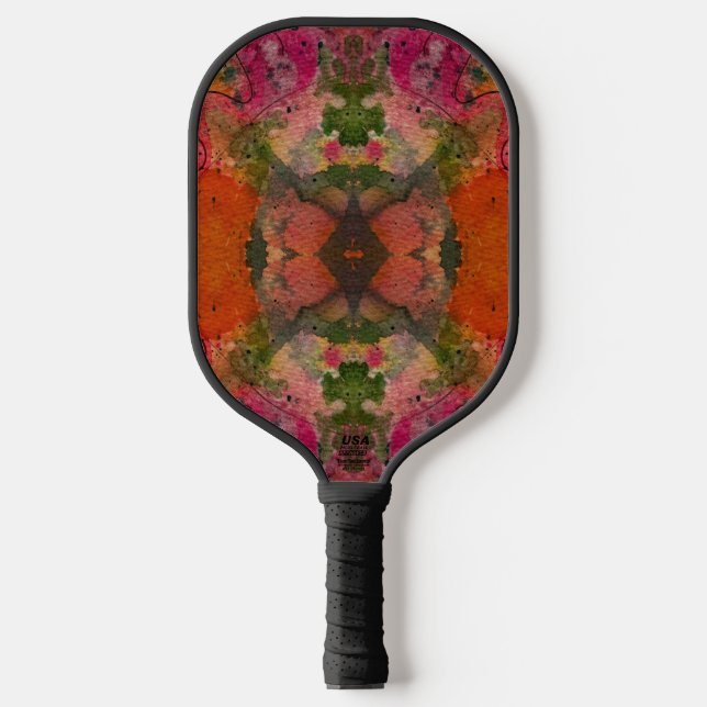 Aquarell und Tinte Abstrakte Hübsche Malerei Art Pickleball Schläger (Vorderseite)