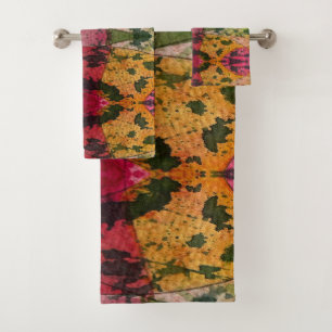 Aquarell- und Tinten-Abstract-Expressionismus-Kuns Badhandtuch Set