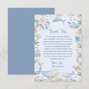 Aquarell Unter dem Meer Baby Shower Dankeskarte