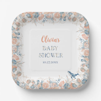 Aquarell unter dem Meer Wal Baby Shower Pappteller