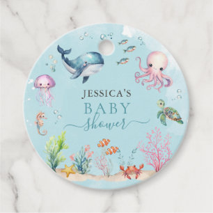 Aquarell unter der Sea Baby Dusche Danke Geschenkanhänger