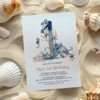 Aquarell-Unterwasser-Mädchen 1. Geburtstag