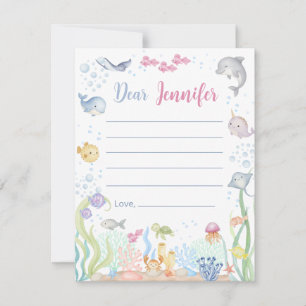 Aquarell Unterwasser Mädchen Personalisierter Brie