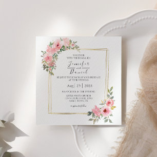 Aquarell Üppige Rosa Florale Hochzeitseinladung