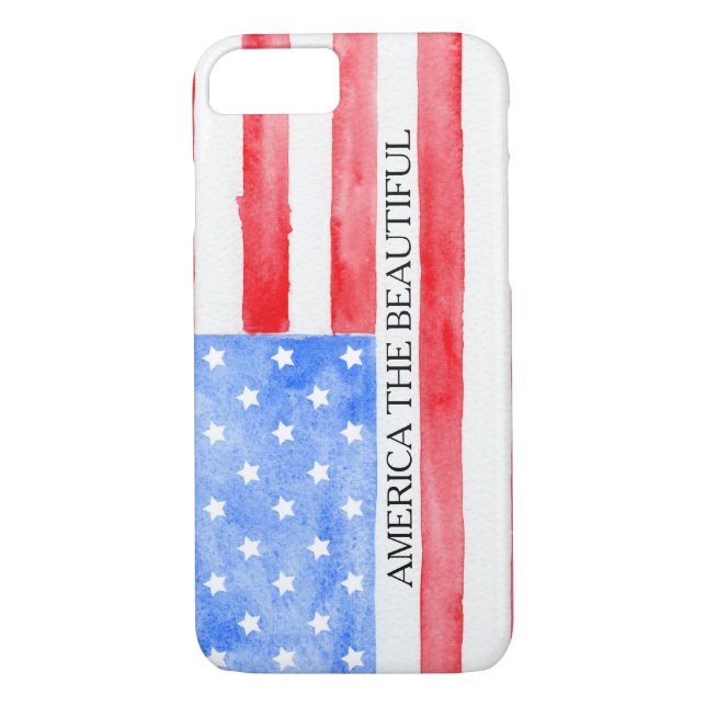 Aquarell USA-Flagge Case-Mate iPhone Hülle (Rückseite)