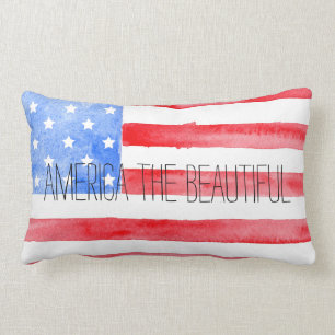 Aquarell USA-Flagge Lendenkissen