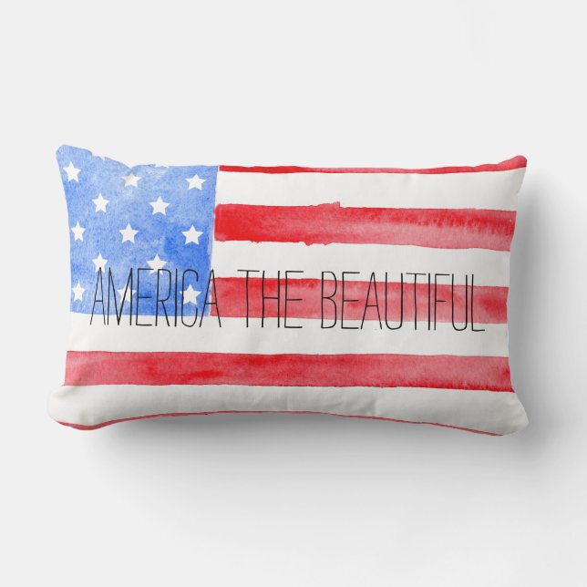 Aquarell USA-Flagge Lendenkissen (Vorderseite)