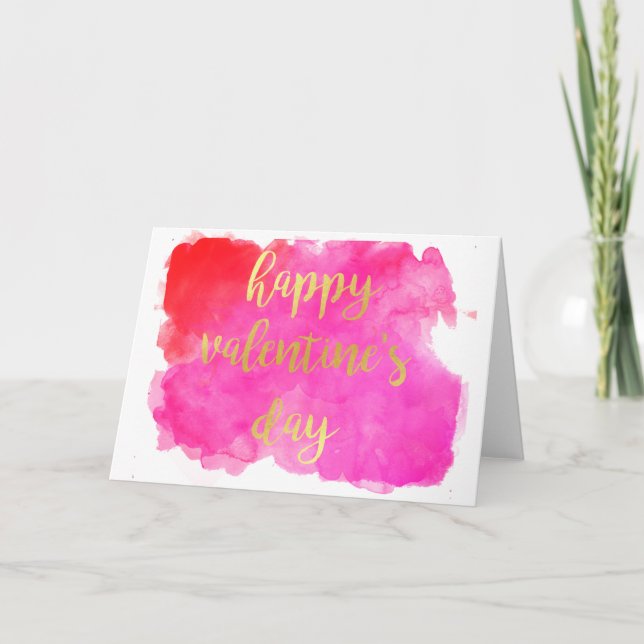 Aquarell-Valentinstag-Karte Feiertagskarte (Vorderseite)