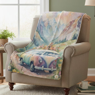 Aquarell Van mit personalisiertem Nummernschild al Sherpadecke