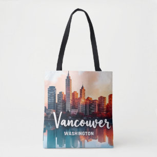 Aquarell Vancouver Washington State Skyline Tasche