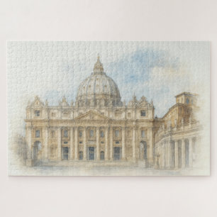 Aquarell Vatikan Petersdom Italien
