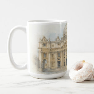 Aquarell Vatikant   Petersdom Italien  Kaffeetasse