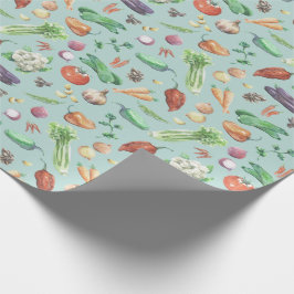 Aquarell-Veggies-u. Gewürz-Muster Geschenkpapier