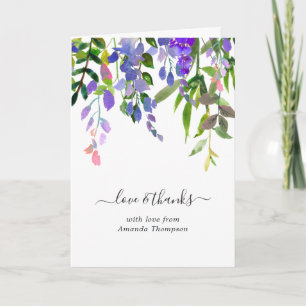 Aquarell-Veilchen-Blumen-Baby-Party Dankeskarte