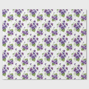 Aquarell-Veilchen-Blumenstrauß  Geschenkpapier