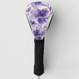 Aquarell-Veilchenblüten lila gemalt Golf Headcover