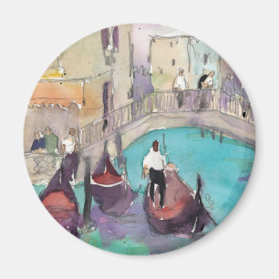Aquarell-Venedig-Gondel-Fahrt der Bestimmungsort-  Magnet