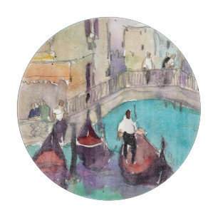 Aquarell-Venedig-Gondel-Fahrt der Bestimmungsort-  Schneidebrett
