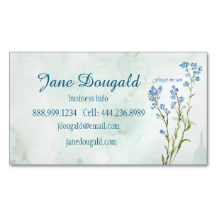 Aquarell Vergissmeinnicht Blaue Blume  Magnetische Visitenkarte
