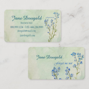 Aquarell Vergissmeinnicht Blaue Blume Visitenkarte
