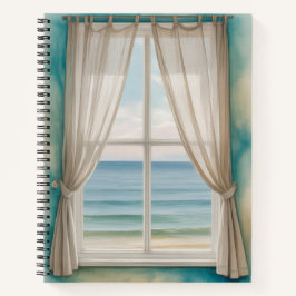 AQUARELL VERHANGTES FENSTER ZUM MEER NOTIZBUCH