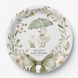 Aquarell Verrückte Gans Baby Shower Pappteller
