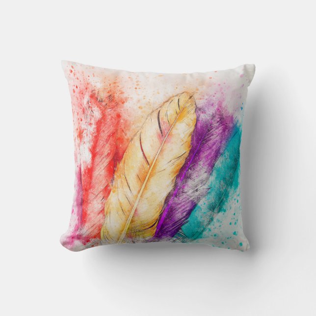 AQUARELL VERSIEHT KISSEN MIT FEDERN (Vorderseite)