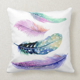 Aquarell versieht Kissen mit Federn