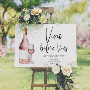 Aquarell Vino Before Vows Brautparty Willkommen Poster