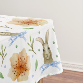 Aquarell Vintag Bunny & Spring Blumen Ostern Tischdecke