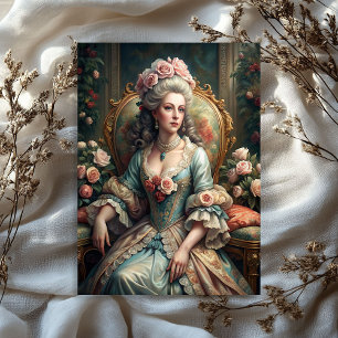 Aquarell Vintag Viktorianische Frau mit rosa Rosen Seidenpapier