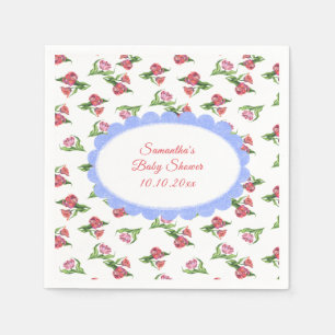 Aquarell Vintage Blumen Baby Shower  Serviette