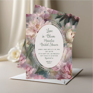 Aquarell Vintage Botanical lovein bloom Braut S Einladung