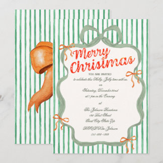 Aquarell-Vintage-Handzeichnung-Style Weihnachten Einladung