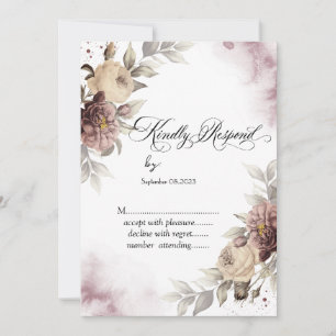 Aquarell Vintage Rosen Punkte RSVP Einladung