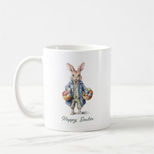Aquarell-Vintage-Victorian-Osterhase mit Ei Kaffeetasse