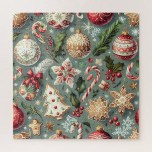 Aquarell Vintage Weihnachtsmotive Feiertage