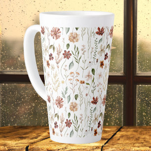Aquarell-Vintage-Wildblumen-Blumenmuster Milchtasse