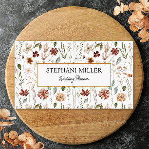 Aquarell Vintage Wildblumen Blumenwiese Visitenkarte