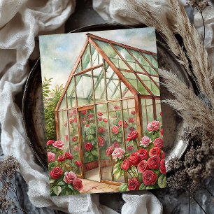Aquarell Vintages Shabby Chic rote Rosen Garten Seidenpapier