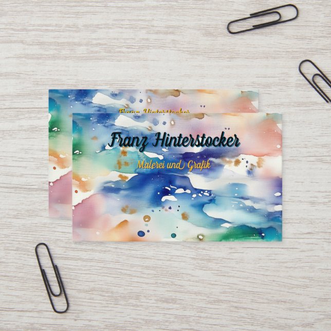 Aquarell Visitenkarte (Vorderseite/Rückseite Beispiel)
